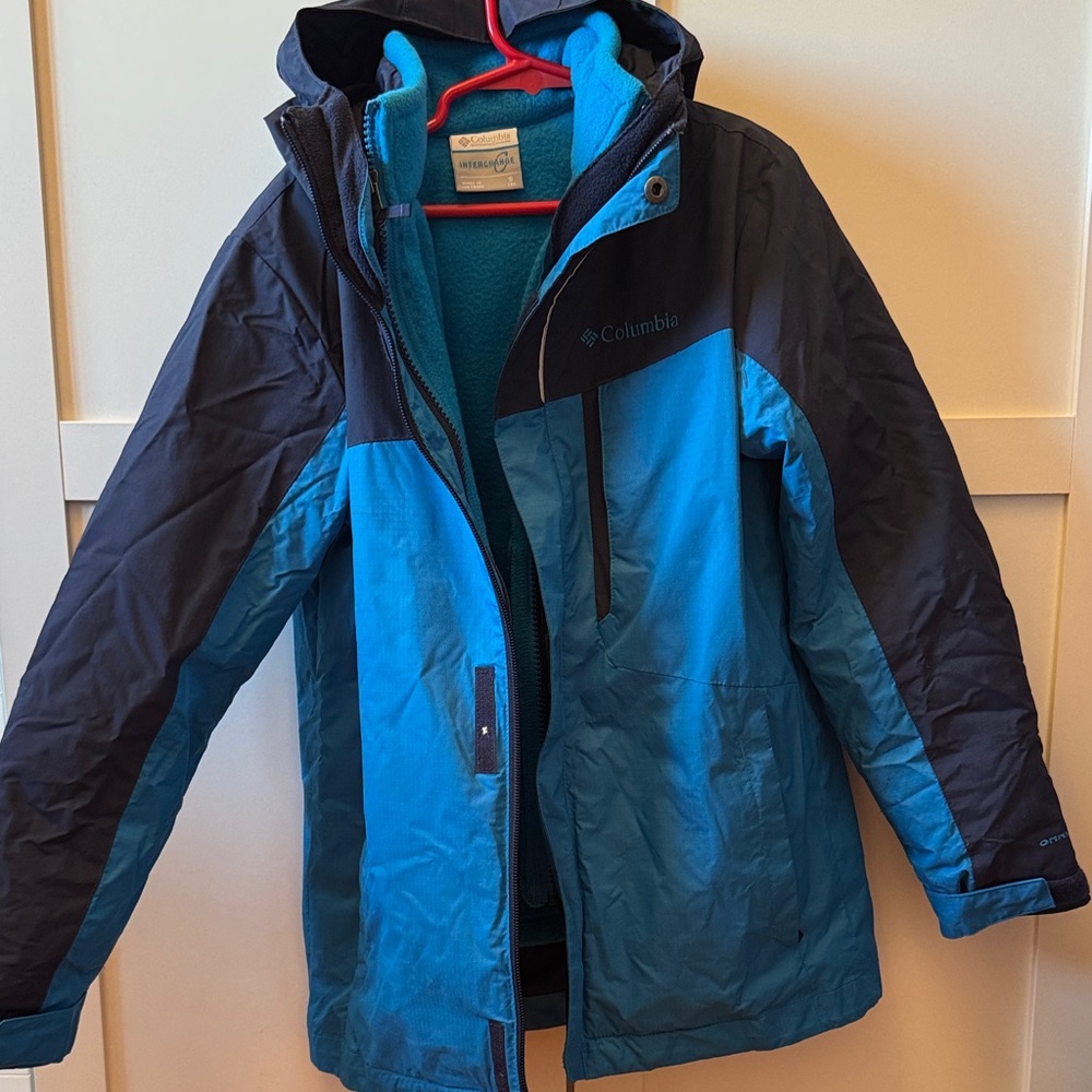 Columbia Kids Blue and Black Raincoat